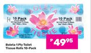 Boleta 1 Ply Toilet Tissue Rolls 10 Pack