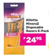 Gillette Minora 2 Disposable Razors 5 Pack