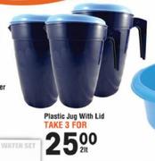 Plastic Jug With Lid-3x2Ltr