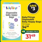 Baby Things Disposable Baby Nappy Bags 150 Bags