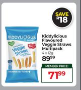 Kiddylicious Flavoured Veggie Straws Multipack-4 x 12g