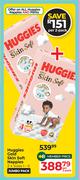 Huggies Gold Skin Soft Nappies 2 x Sizes 1-5-Per Pack