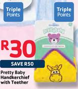 Pretty Baby Handkerchief With Teether