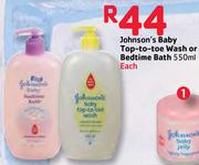 Johnson's Baby Top-To-Toe Wash Or Bedtime Bath-550ml Each