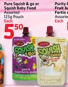 Pure Squish & Go Or Squish Baby Food Assorted-125g Pouch Each