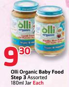 Olli Organic Baby Food Step 3 assorted-180ml Jar Each