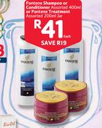 Pantene Shampoo Or Conditioner Assorted 400ml Or Pantene Treatment Assorted 200ml Jar-Each