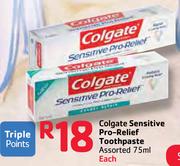 Colgate Sensitive Pro-Relief Toothpaste Assorted-75ml Each