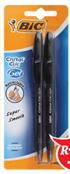 BIC Cristal Clic Gel Pen 2 Pack -Black