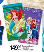 Character Towels Assorted-70cm x 130cm Each