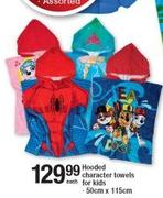 Hooded Character Towels For Kids-50cm x 115cm Each
