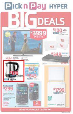 Pick n Pay Hyper : Big Deals ( 25 Mar - 06 Apr 2014 ), page 1