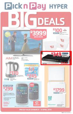 Pick n Pay Hyper : Big Deals ( 25 Mar - 06 Apr 2014 ), page 1