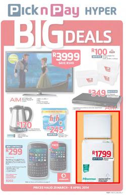 Pick n Pay Hyper : Big Deals ( 25 Mar - 06 Apr 2014 ), page 1