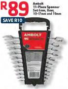 Ambolt 11-Piece Spanner Set 6mm,8mm,10-17mm And 19mm