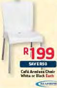 Cafe Armless Chair White Or Black