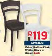 Orian Stallion Chair White,Black Or Brown-Each