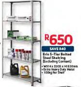 Brio 5-Tier Bolted Steel Shelving(Excluding Content)