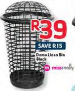Miss Molly Dome Linen Bin Black