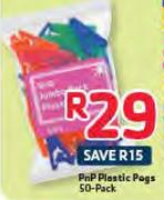 Pnp Plastic Pegs-50's Per Pack
