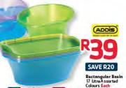 Addis Rectangular Basin-17Ltr Each