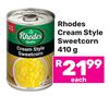 Rhodes Cream Style Sweetcorn-410g
