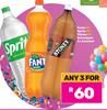 Fanta or Sprite Or Stoney Or Schweppes Assorted-For 3 x 2L