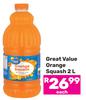 Great Value Orange Squash-2L