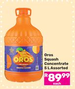 Oros Squash Concentrate Assorted-5L
