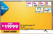 TCL 75" QLED Google TV 75P8K