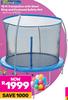 Bounceking 10ft Trampoline With Steel Ring And Enclosed Safety Net