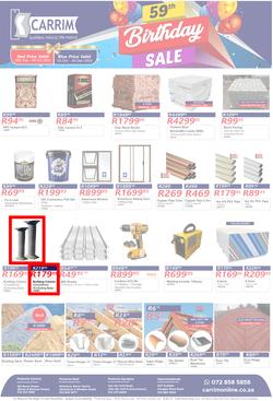 K Carrim Builders Mecca : 59th Birthday Sale (28 September - 09 October 2023), page 1