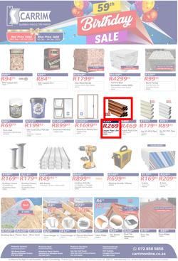 K Carrim Builders Mecca : 59th Birthday Sale (28 September - 09 October 2023), page 1