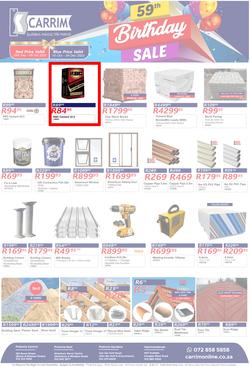 K Carrim Builders Mecca : 59th Birthday Sale (28 September - 09 October 2023), page 1