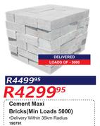 Cement Maxi Bricks (Min Loads 5000) 190791