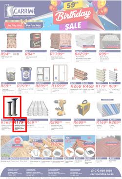 K Carrim Builders Mecca : 59th Birthday Sale (10 October - 04 December 2023), page 1