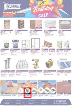 K Carrim Builders Mecca : 59th Birthday Sale (10 October - 04 December 2023), page 1