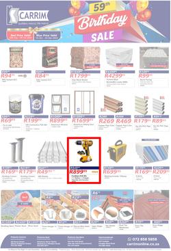 K Carrim Builders Mecca : 59th Birthday Sale (10 October - 04 December 2023), page 1