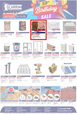 K Carrim Builders Mecca : 59th Birthday Sale (10 October - 04 December 2023), page 1