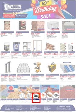 K Carrim Builders Mecca : 59th Birthday Sale (10 October - 04 December 2023), page 1