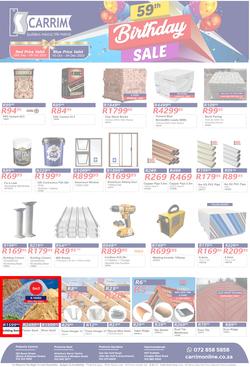 K Carrim Builders Mecca : 59th Birthday Sale (10 October - 04 December 2023), page 1