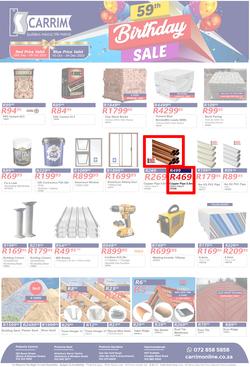 K Carrim Builders Mecca : 59th Birthday Sale (10 October - 04 December 2023), page 1