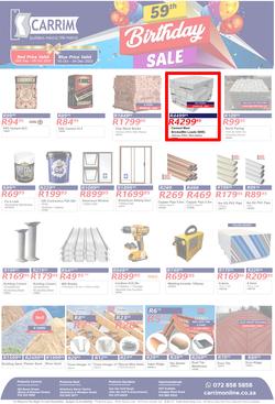 K Carrim Builders Mecca : 59th Birthday Sale (10 October - 04 December 2023), page 1