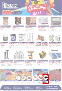 K Carrim Builders Mecca : 59th Birthday Sale (10 October - 04 December 2023), page 1