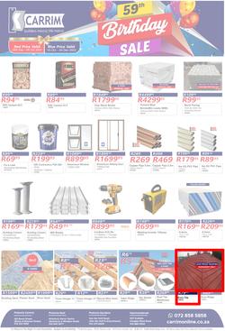 K Carrim Builders Mecca : 59th Birthday Sale (10 October - 04 December 2023), page 1