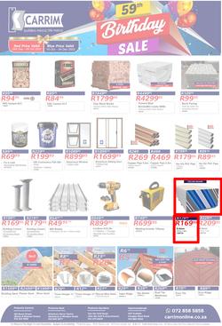 K Carrim Builders Mecca : 59th Birthday Sale (10 October - 04 December 2023), page 1
