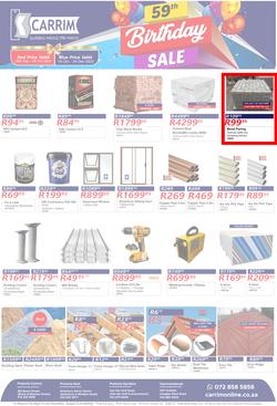 K Carrim Builders Mecca : 59th Birthday Sale (10 October - 04 December 2023), page 1