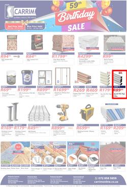 K Carrim Builders Mecca : 59th Birthday Sale (10 October - 04 December 2023), page 1