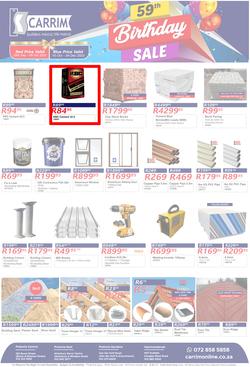 K Carrim Builders Mecca : 59th Birthday Sale (10 October - 04 December 2023), page 1