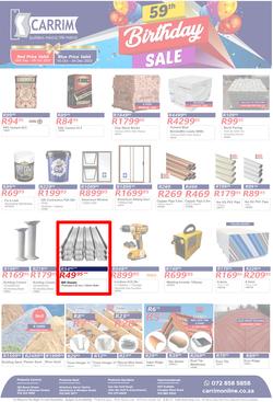 K Carrim Builders Mecca : 59th Birthday Sale (10 October - 04 December 2023), page 1